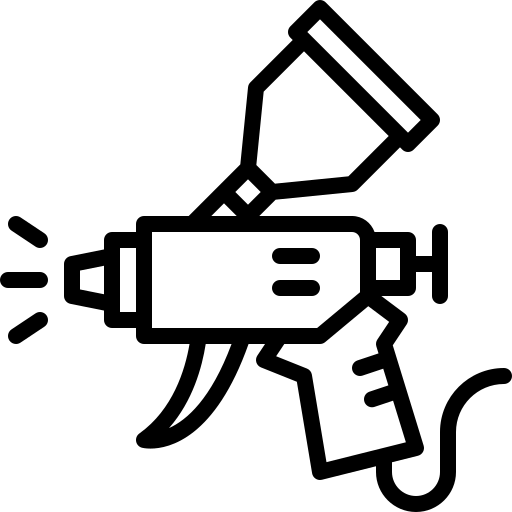 A&S Armbruster & Sieber GmbH - Symbol einer Spritzpistole mit Abzugsgriff und aufgesetztem Behälter